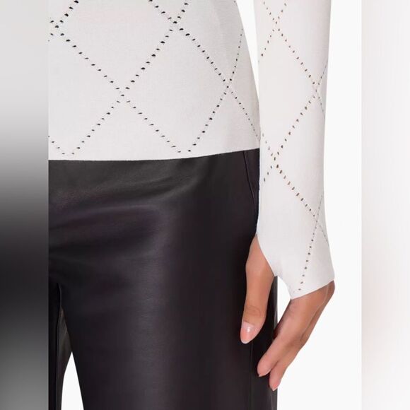 Proenza Schouler White Label Pointelle Diamonds Turtleneck Top size S - Picture 5 of 13